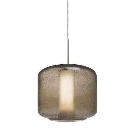 Besa Lighting Niles 10 Cord Pendant, Smoke Bubble/Opal, Satin Nickel, 1x60W Incandescent 1JT-NILES10SO-SN